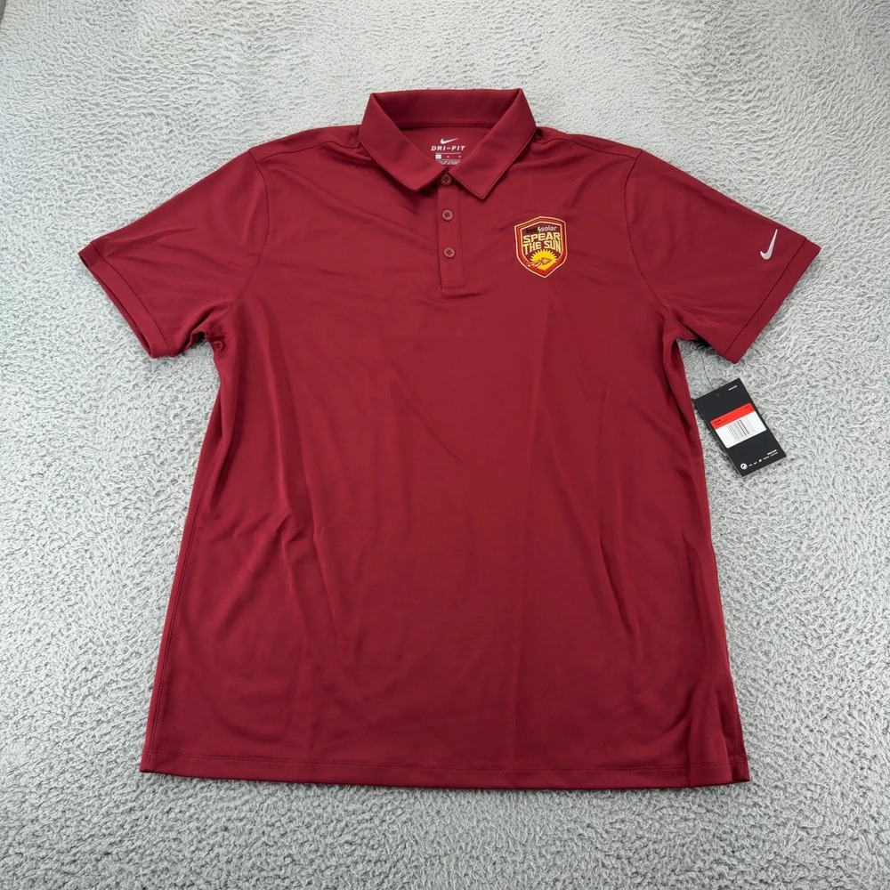 Nike Dri-FIT Golf Polo Shirt Mens Large Red NWT Short Sleeve Embroidered Logo